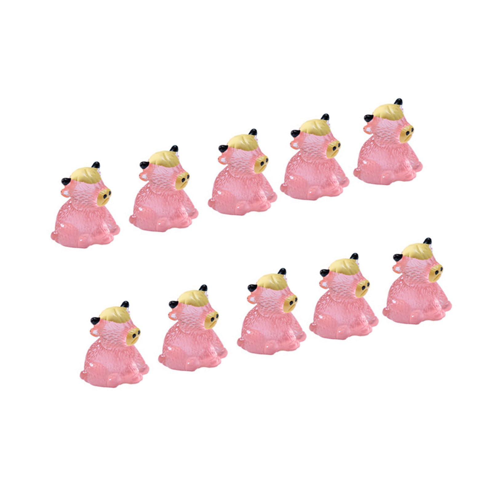 Mllepjdh 10Pcs Luminescent Minis Highlands Cow Figurines to Hide Miniature Cow Statues Ornament for Cake Toppers Garden Miniature Landscape Decors Minis Highlands Figurines Bulk