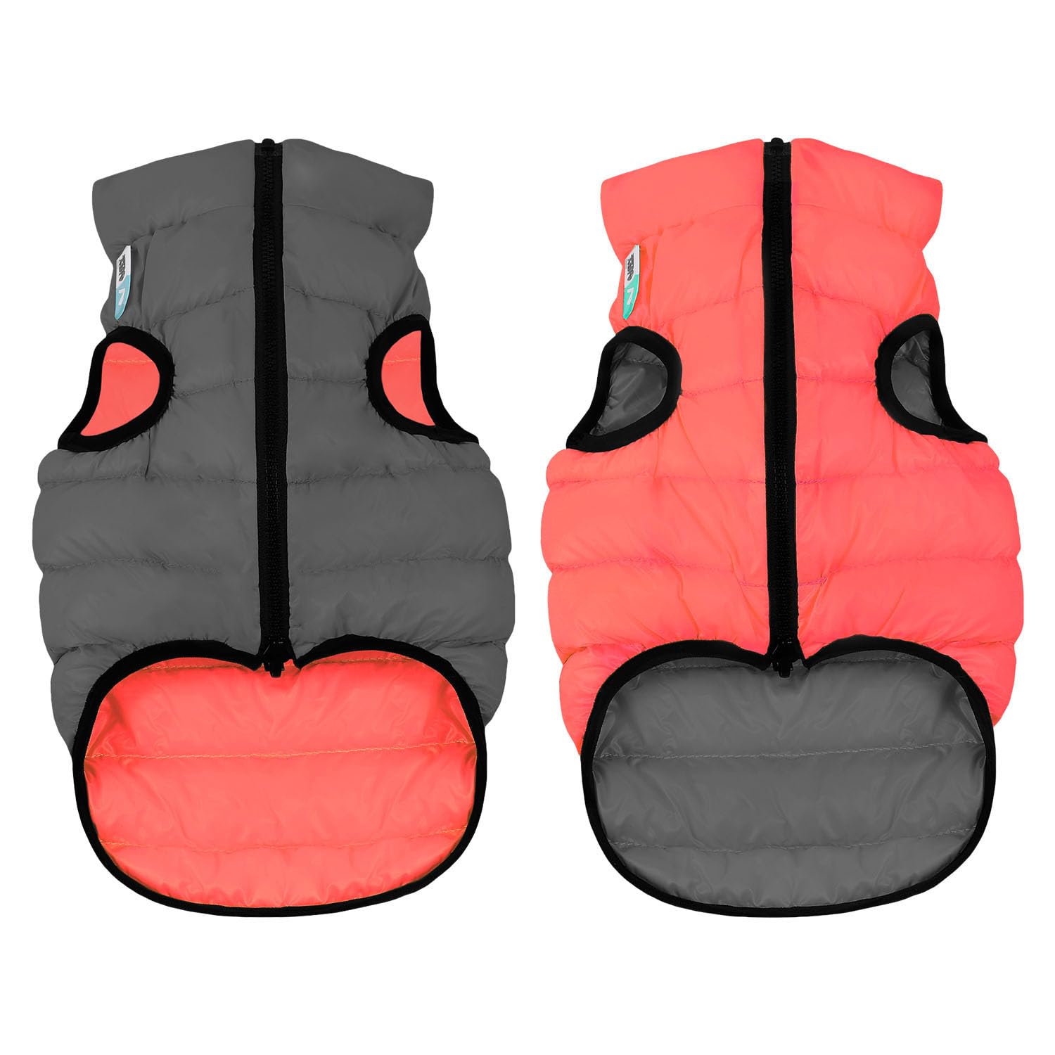 AirVest Reversible Hundekleidung, Hundejacke, Hundemantel, Wasserdicht, Windichte, +Praktische Tasche, Hellgrün + Blau, Größe XS: 25x38x30 cm