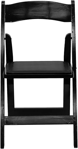 Miniatura 5 de Flash Furniture HERCULES Series Silla plegable de madera negra con asiento acolchado de vinilo