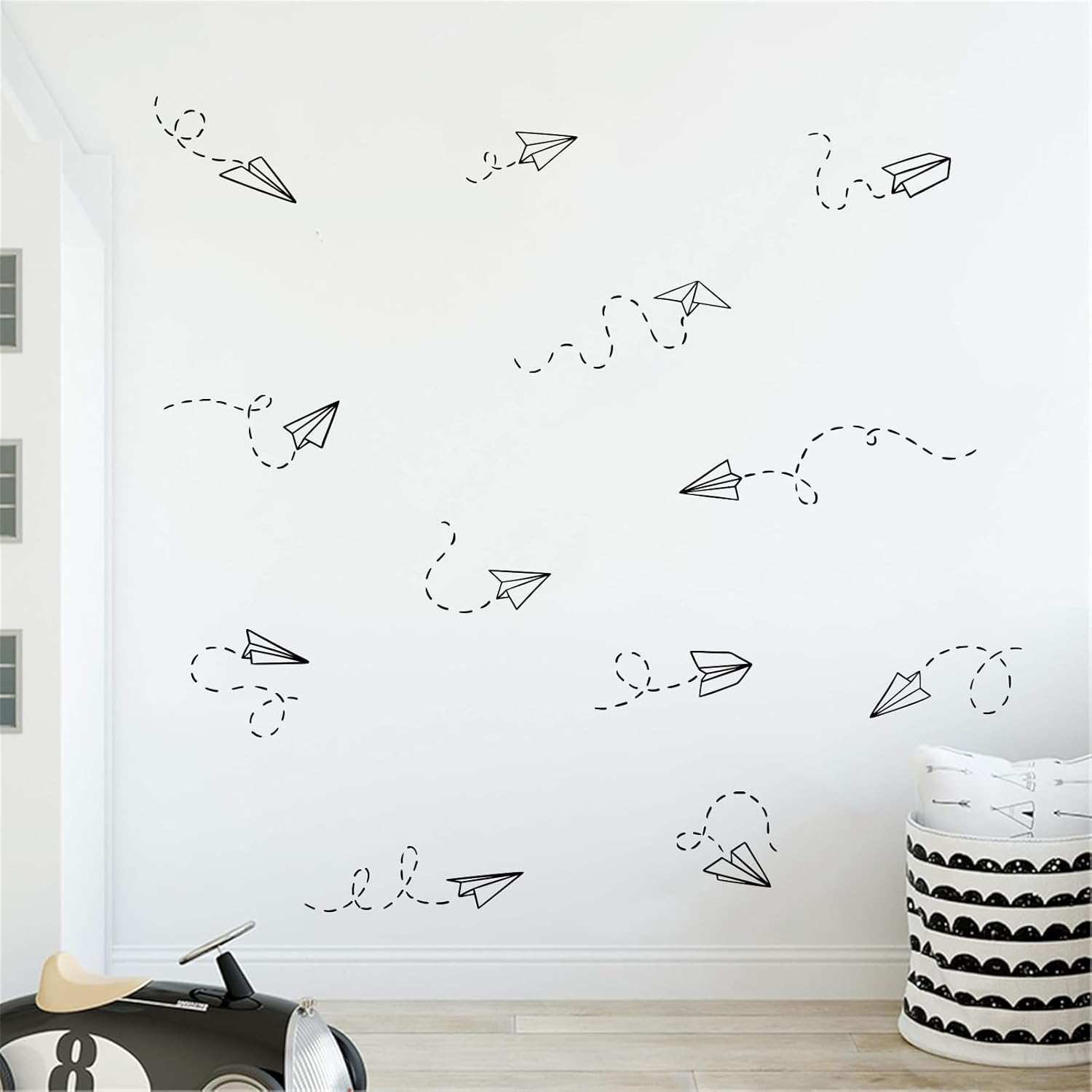 Papper Airplane Wall Stickers, Airplan Wallpaper for Boys' Room Decor Perfect Airplane Cutouts for Bulletin Boards and Playrooms