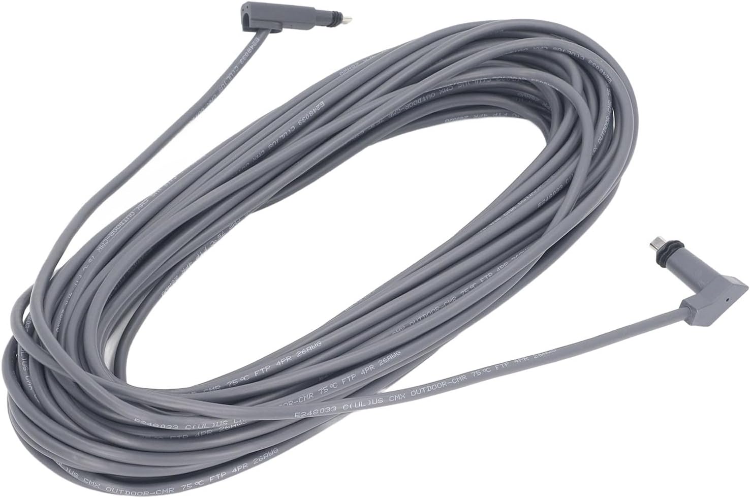 Stable Uninterrupted Connection 75ft Grey Replacement Copper Cable Cord - Robust Construction for Reliable Performance - Easy Installation
