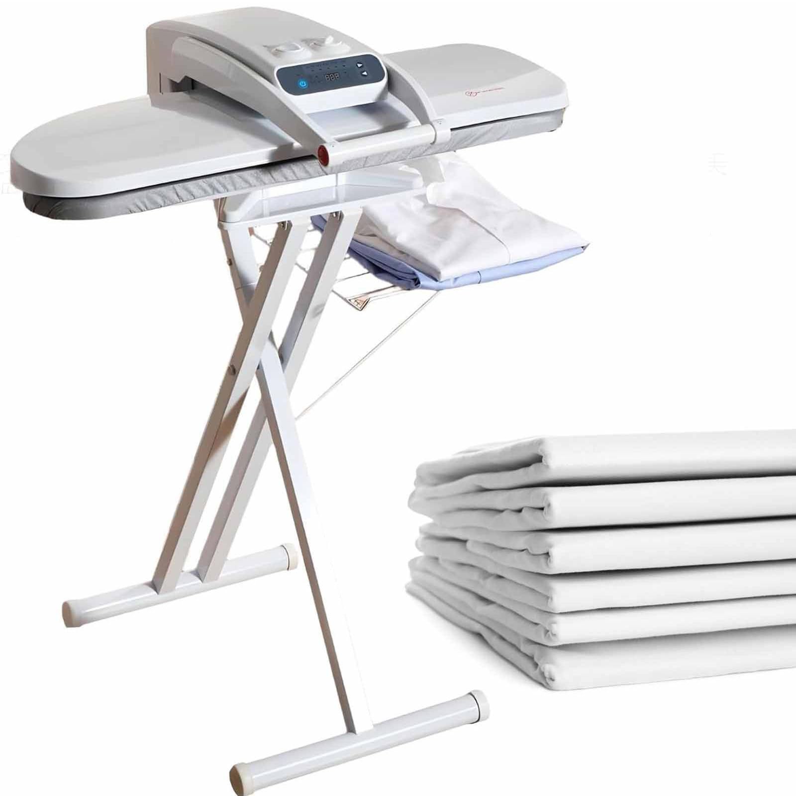 Pressa a Vapore Intelligente Bianca,Pressa a Vapore Digitale Con Diverse Impostazioni Tessuto,Con Pannello Touch Screen per Camera Da Letto,Soggiorno,Negozio Abbigliamento 1800W-Withbracket