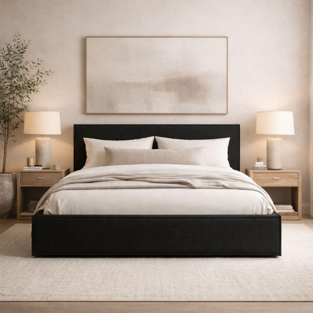 Queen Box Spring - 9 inch Height - Heavy Duty Mattress Foundation, Noise-Free Support, Easy Assembly, Fabric Covered Base, Works Memory Foam, Hybrid (Box, Queen)
