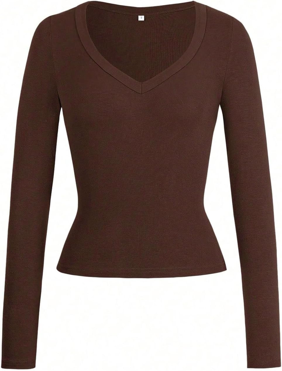 SweatyRocks Women's Long Sleeve Deep V Neck T Shirts Slim Fit Going Out Y2k Tops 2026 Fashion Clothes - Image 4