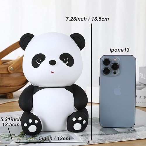 Miniatura 6 de H&W Banco de dinero Panda, alcancía inastillable, primer banco de monedas, el mejor cumpleaños de Navidad para niños y niñas, decoración del hogar
