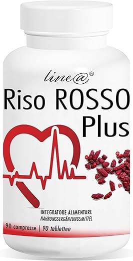 Riso Rosso Plus Lineadiet - Food Supplement Made From Red Fermented Rice - 90 Tablets For 3 Months Supply - 97mg Red Rice - Made In Italy