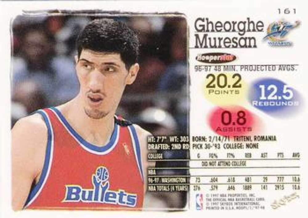Amazon.com: 1997-98 NBA Hoops Series 1#161 Gheorghe Muresan