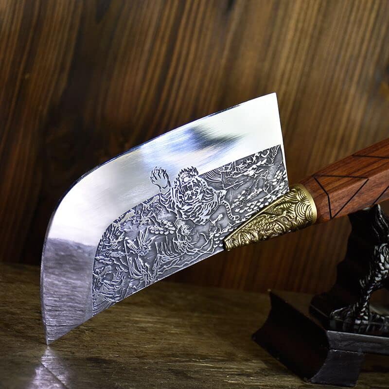 Meat Cleaver,Butcher knife Authentic Longquan ghost hand made of pure hand forged kitchen knife ancient retro slicer light household meat cleaver (Color : G-cd85A)