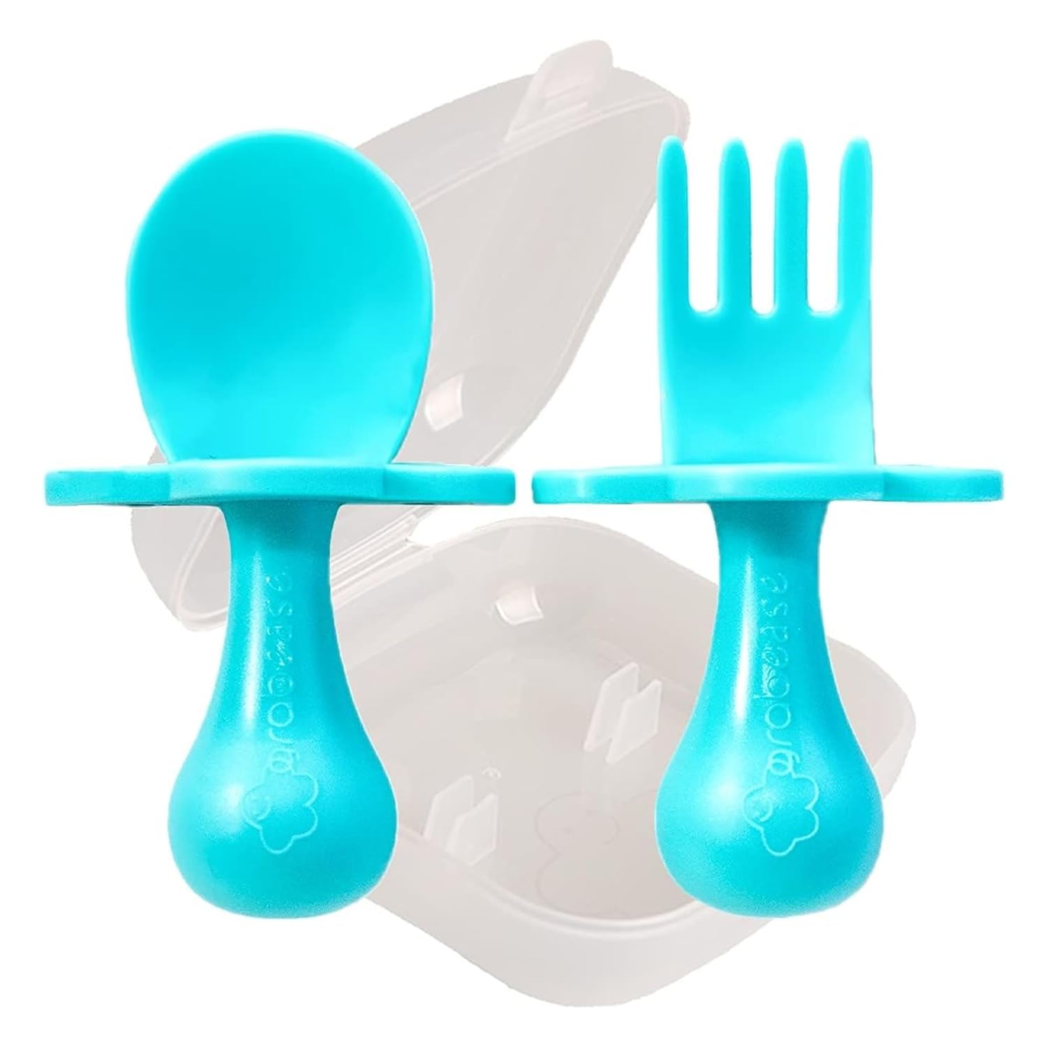 Grabease Baby & Toddler Utensils - Spoons & Forks (Teal) Thumbnail