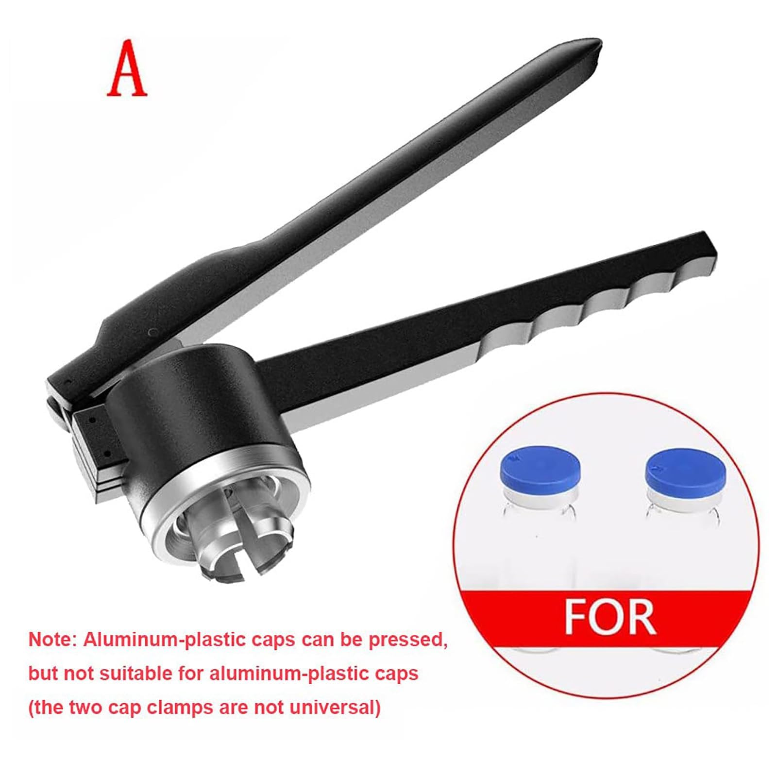 Herramienta de prensa de vial de acero inoxidable 8-32mm, tapadora manual para tapas de aluminio, sellador compacto para la preparación de muestras de laboratorio, diseño eficiente y duradero, mango d