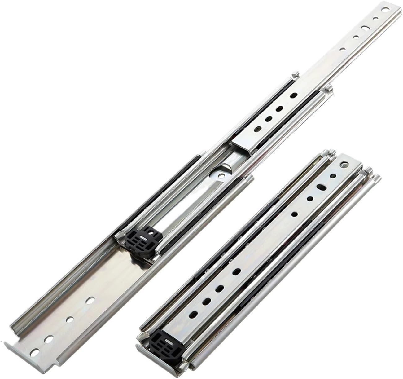 1 Pair 44 Inch Drawer Rails with Lock Full Extension Ball Bearing Sliding Rails Side Mount for Cabinets Tool Box Storage