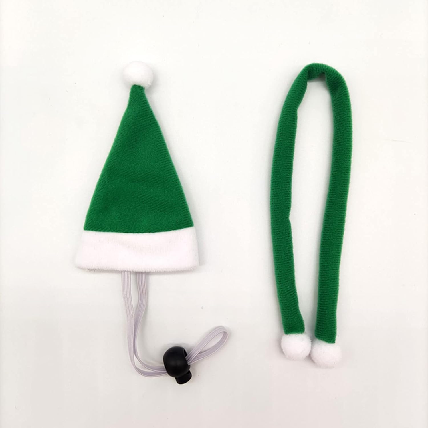 Christmas Pet Chicken Hat Scarf 1 Set Mini Red Green Santa Hat Scarf Xmas Small Animal Hat with Adjustable Chin Strap for Hen Duck Hamster GuineaPig Kitty Puppy Parrot (Black, M) : Pet Supplies