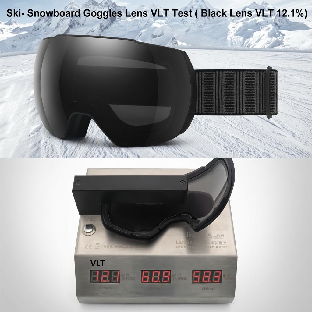 OULAIQI Occhiali da sci da neve, protezione OTG UV400, anti nebbia, sci, pattinaggio, snowboard, occhiali da snowboard per uomini e donne giovani