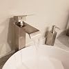 Bathroom Vessel Faucet Brushed Nickel One Hole Bowl of Sink Faucet Waterfall Tall Single Handle Bathroom Faucets with Drain Assembly Modern Vanity Lavatory Deck Mount Supply Lines Hose