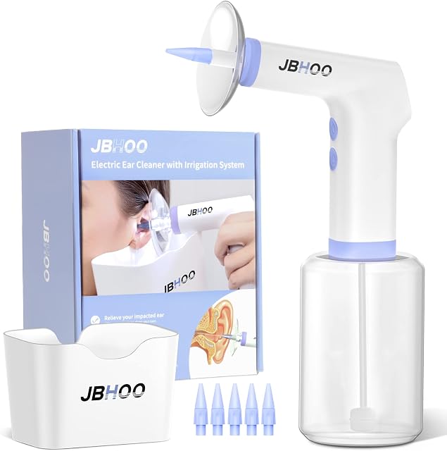 Electric Ear Wax Removal Irrigation Cleaner - Earwax Cleaning Kit Ear Wax Washer Lavage Earwax Flushing Tool Electric Otoclears Earigator System