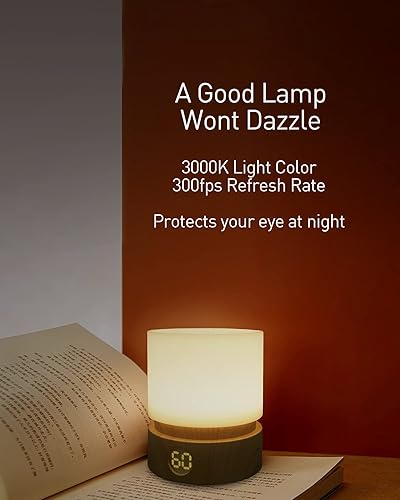 Miniatura 3 de Smilodon Luz nocturna con temporizador, blanca, pequeña lámpara LED para dormitorio, lámpara de mesita de noche, luz nocturna para niños, regulable,