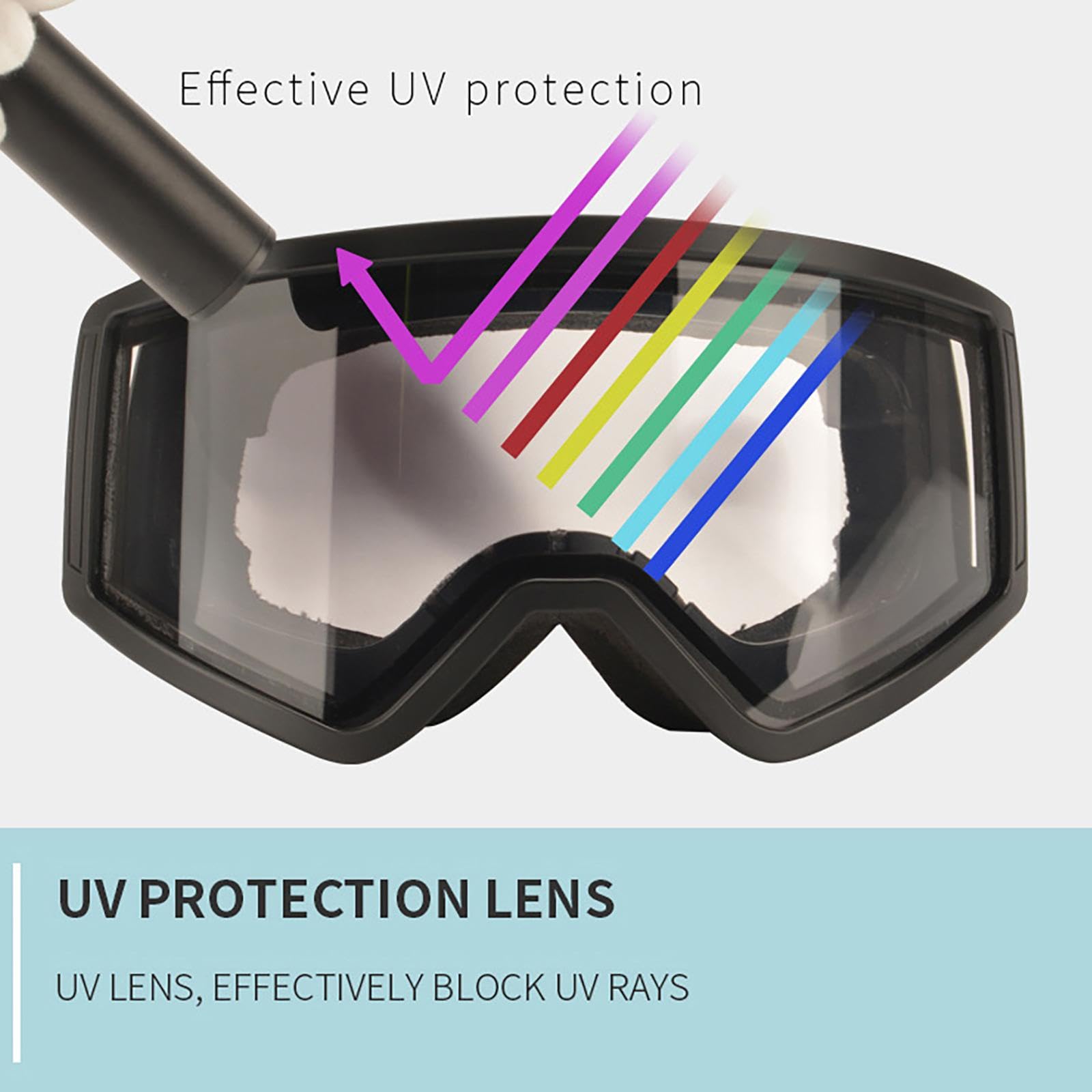 Lunettes de ski double couche pour enfants Lunettes de snowboard Lunettes de neige photochromiques Protection contre le vent Lunettes de snowboard