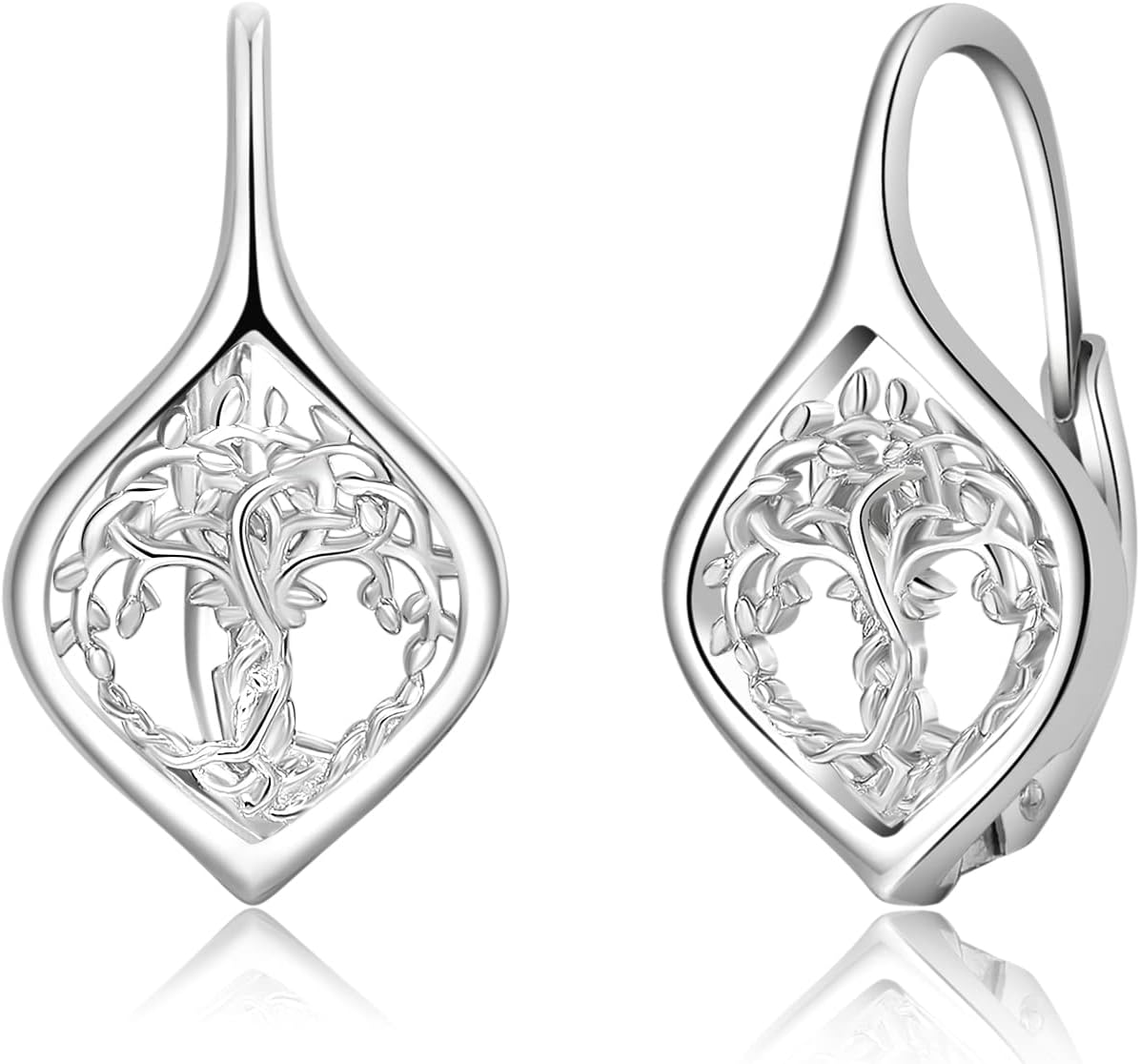 WINNICACA Leverback Earring for Women Sterling Silver Dangle Drop Hoop Earrings for Women Birthday Anniversary Christmas Gifts