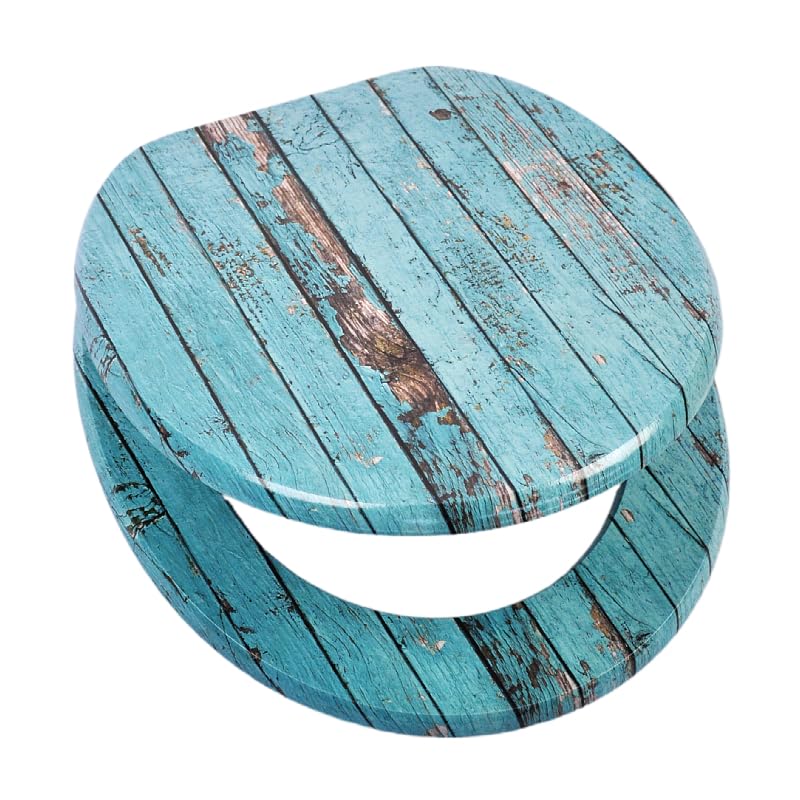 SINOBATH Sedile WC con abbassamento automatico, molti bei sedili WC a scelta, alta qualità e stabile in legno (Lumber)