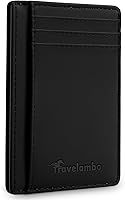 Vista 79 de Travelambo Billetera delgada con bolsillo delantero y clip para el dinero con bloqueo de identificación por radiofrecuencia, talla única
