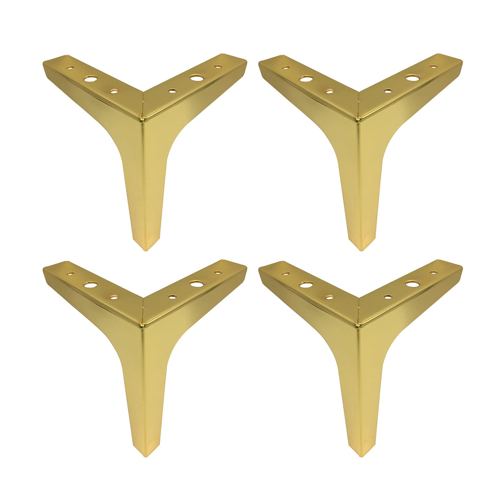 Patas de repuesto de metal cromado negro para bases de camas y sofás triangulares