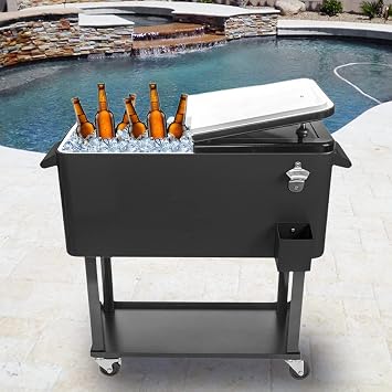 JOYBASE 80 Quart Rolling Ice Chest