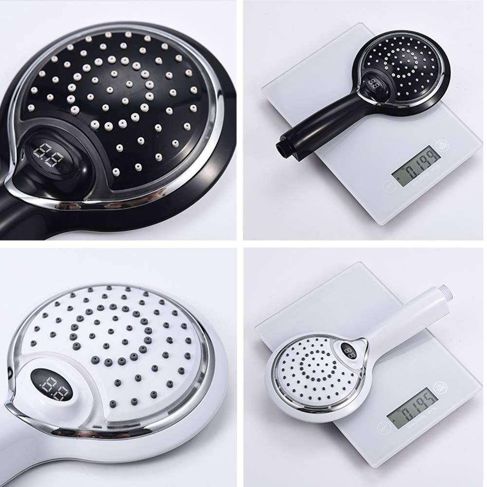 Automatyczna słuchawka prysznicowa LED, 3 kolory, zmiana temperatury LED, stopniowa zmiana strumienia wody, do łazienki, pod ciśnieniem, chrom, czarna, M (Noir, M)