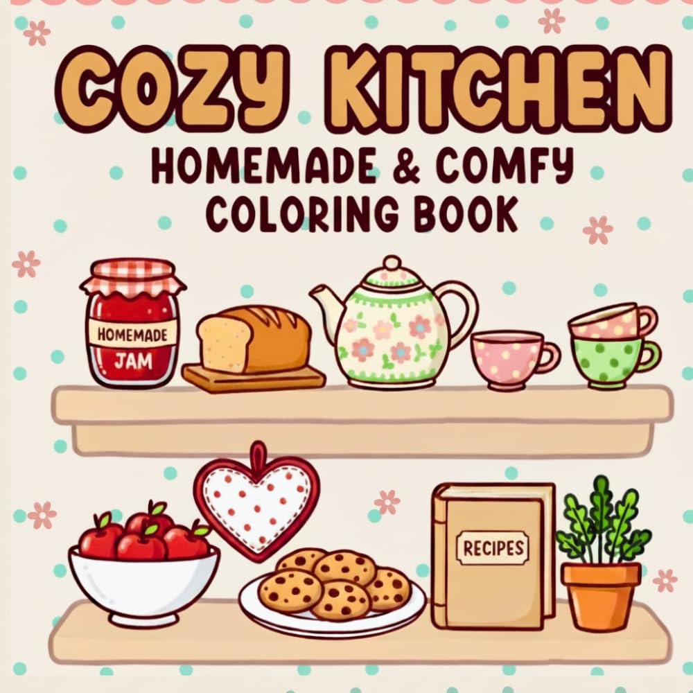 Cozy Kitchen: Bold-Line, Easy Adult Coloring for Stress Relief | Simple & Cute Wholesome Designs for Baking, Home, and Hygge
