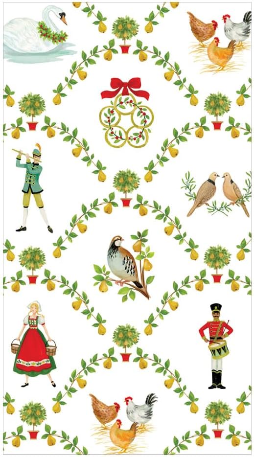 Caspari On The Twelfth Day Luncheon Napkins - includes 20 Luncheon Napkins