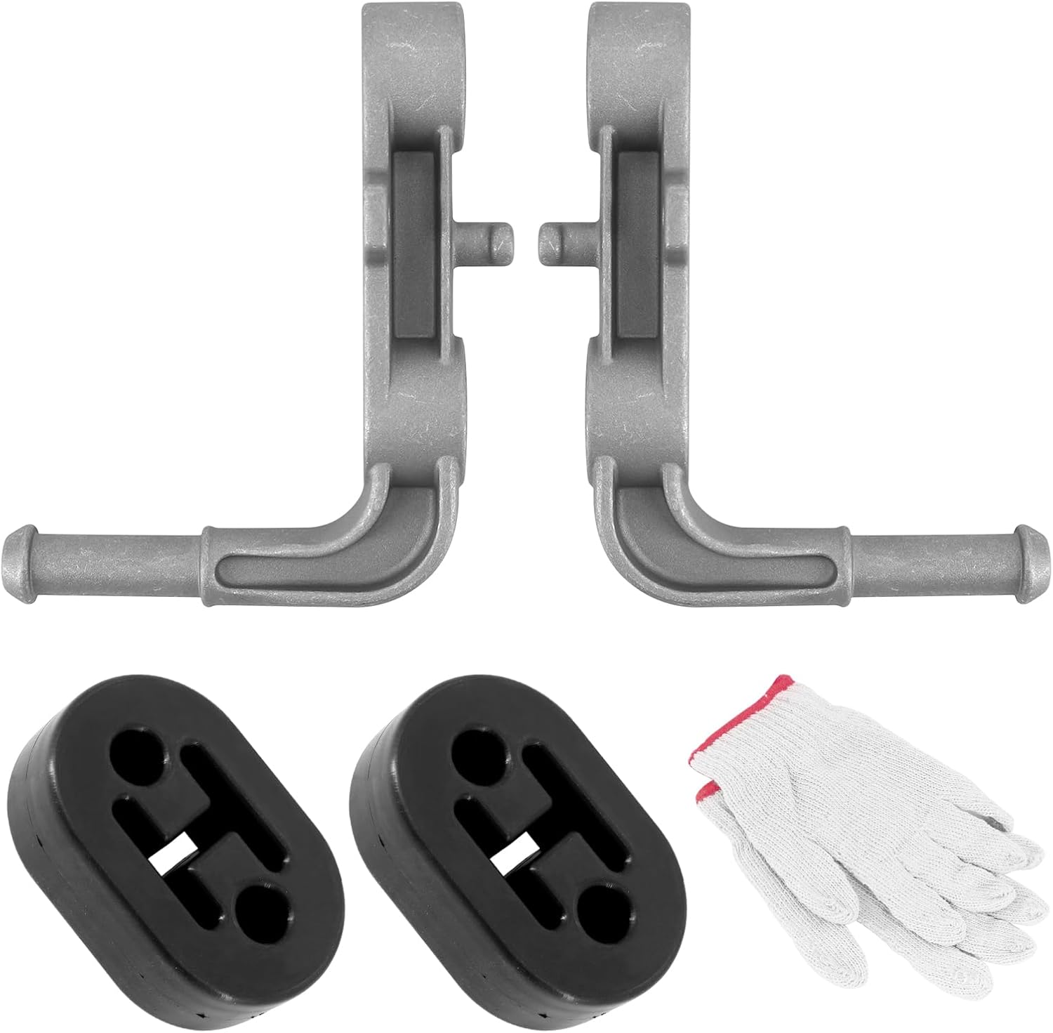 Rear Left & Right Exhaust Bracket Muffler Support Assembly Fits for Dodge Ram 1500 2019-2025, 5.7L 6.2L,Replace 68275662AB 68395841AA (with 2Pcs Hanger Rubber)