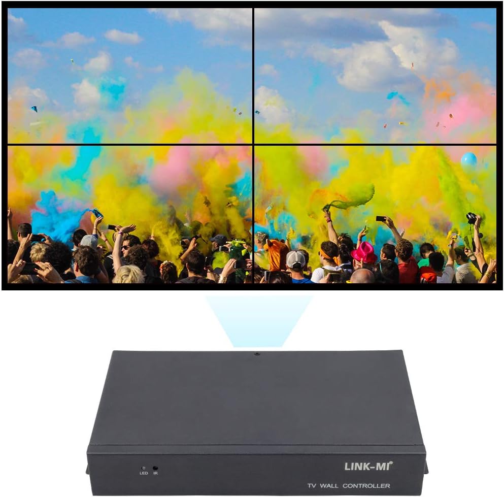TV04 2x2 Video Wall Controller USB+HDMI+VGA+AV Input, TV HDMI Out, Fully-Digital Processing Channel Inside 180 Degree, HD LCD Splicing Screen Seamless led TV Wall Display 1x3 1x4 2x1 1x2