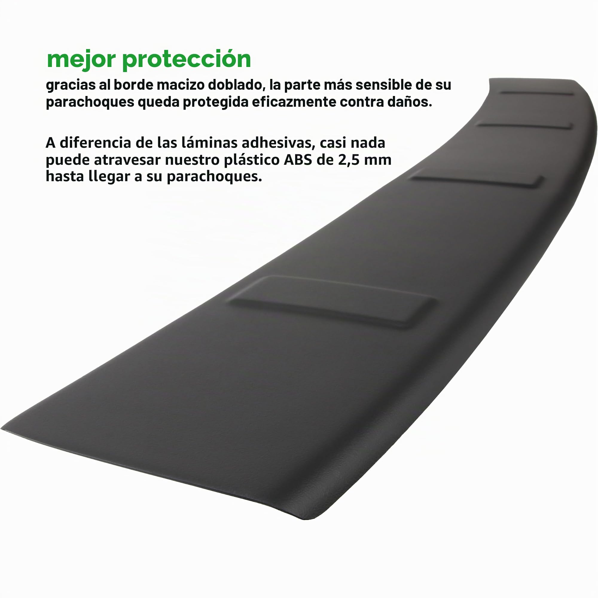 RECAMBO Protector de parachoques de plástico ABS, compatible con Peugeot Expert III/BJ a partir de 2016, resistente y adaptable, protección óptima para el parachoques