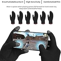 Vista 7 de ZEPOHCK Guantes de juego, antisudor, transpirables, táctiles, para dedos, material de fibra nano-plata altamente sensible, compatible con casi todos