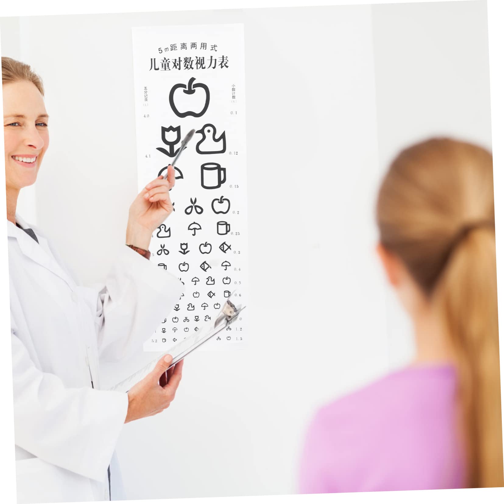 ULTECHNOVO 2 insiemi Tipo di esame Professionale Mano Appeso Tavolo Snelling Test Ospedale Parete Okkluder Standard Occhio Bambini per Poster Visivo Tipo C Esami scolastici Casa puntatore