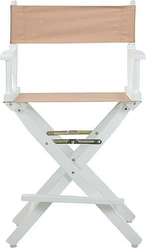 Miniatura 468 de Silla de Director de 18" Marco Blanco Lona Rosa