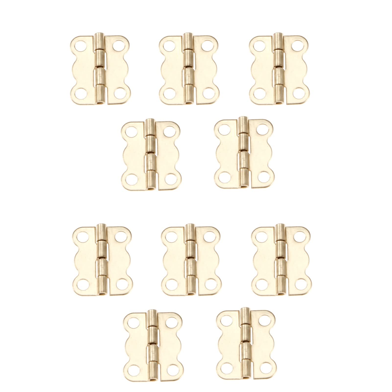 10 Pieces of Alloy Hinges, Anti-Rust Appearance, Suitable for Vintage Wooden Boxes, Doors, Cabinets(Gold)