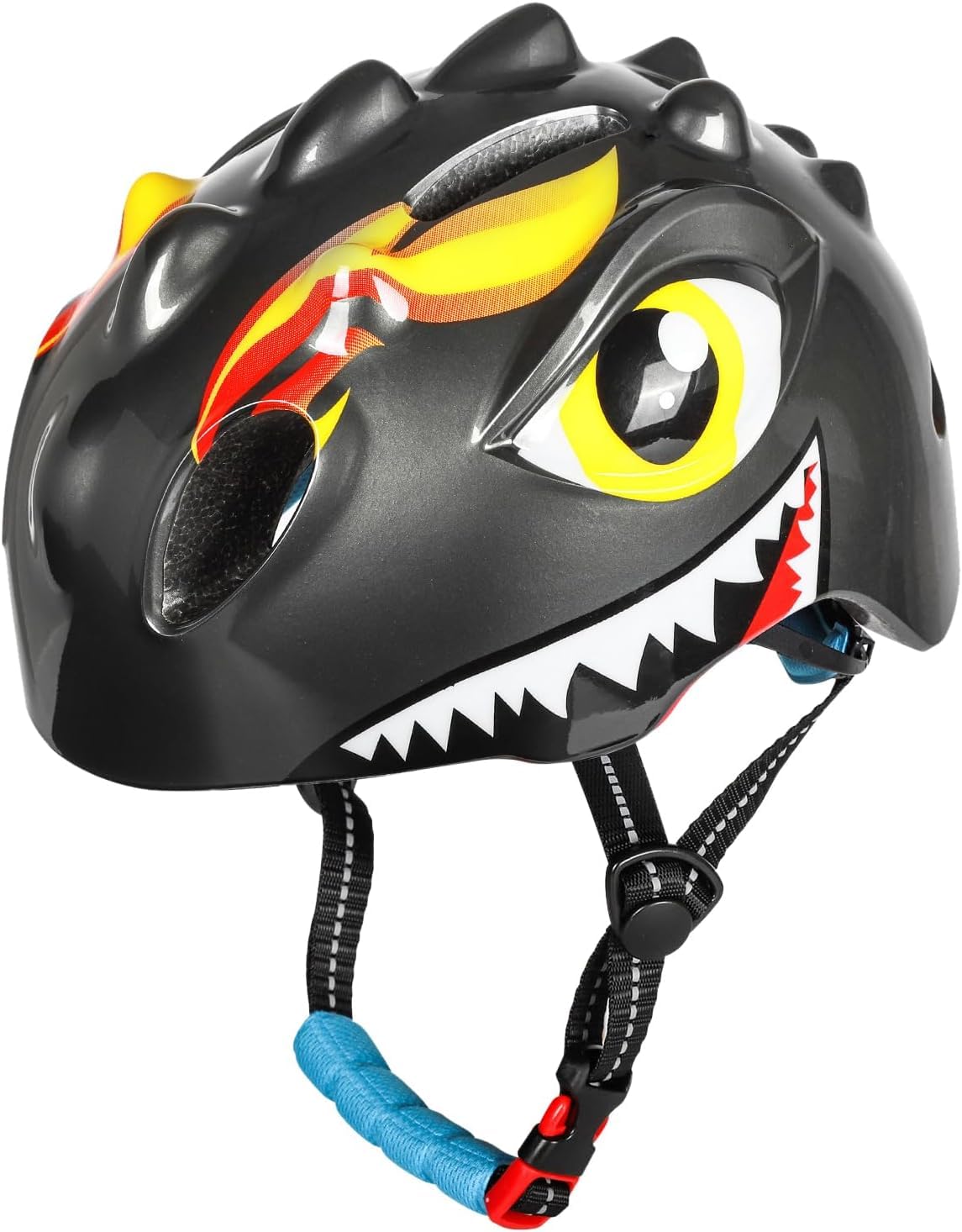 Casque de vélo pour enfant avec lumière LED | Adorable casque de sécurité 3D dinosaure pour filles et garçons de 3 à 8 ans | Casque réglable et respirant pour vélo, skateboard, scooter, patinage