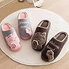 Rojeam Ladies Girls Cute Cat Animal Character Slippers Slip On Novelty Plush Warm Slippers Christmas Women Men Shoes Label 40-41 Brown #2