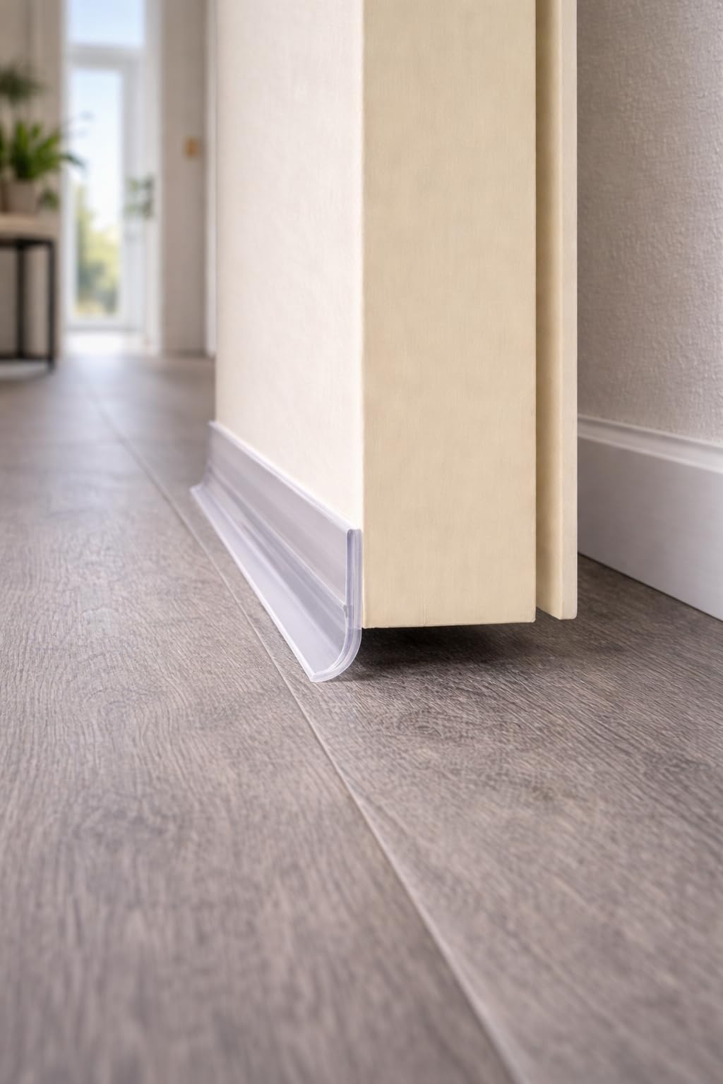 Dpm Tapes - Paraspifferi Silicone Sottoporta Con Adesivo Premium, lunghezza 5 metri, Porta Blindata d'ingresso, Isolante Termico Porte Finestre, Protezione Freddo, Protezione Suoni (Trasparente)