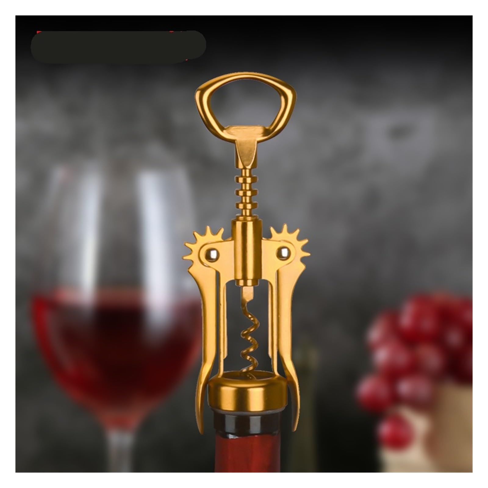 Abridor de vino dorado con alas, aleación de zinc grueso, accesorio de cocina