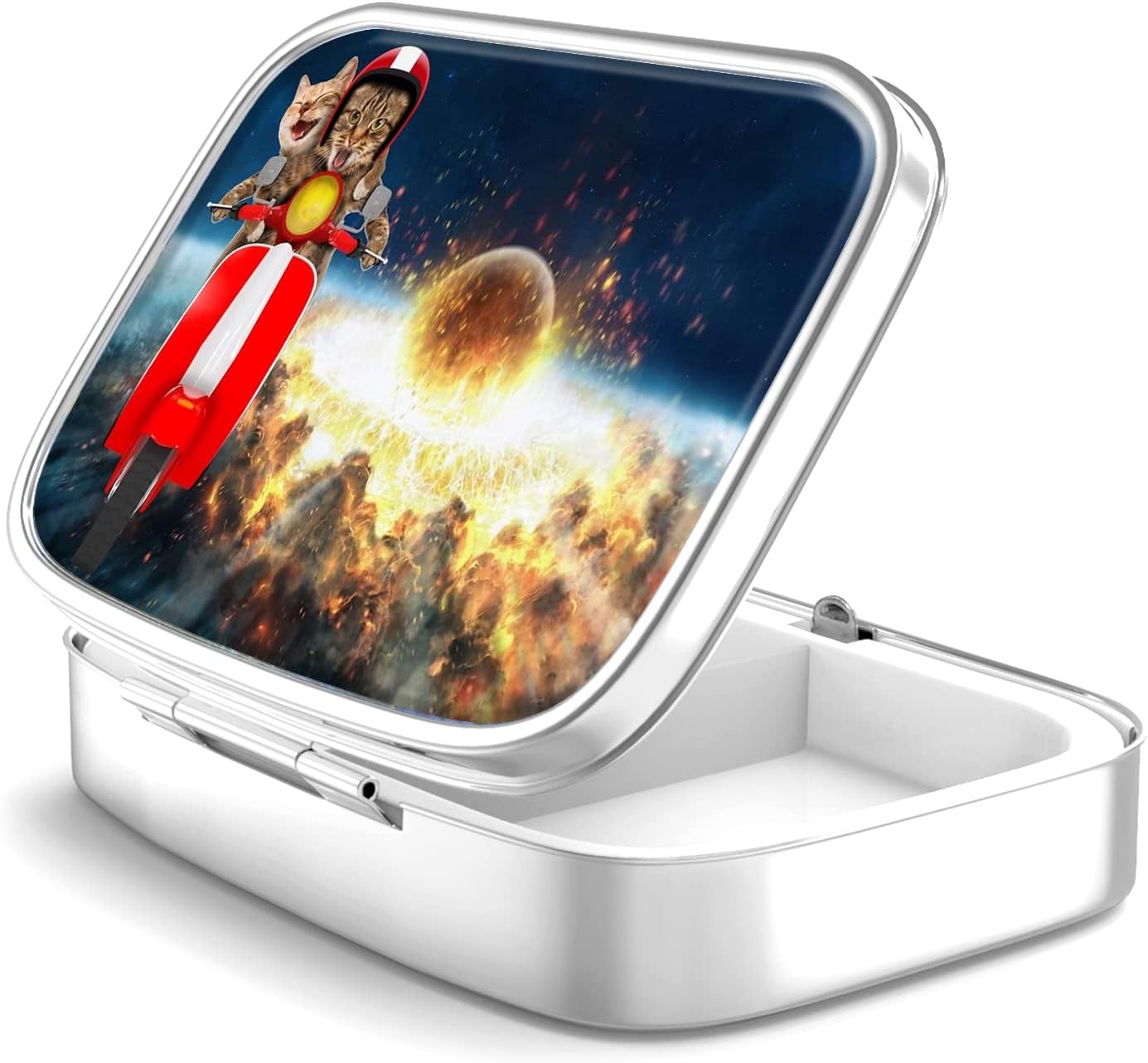 Pill Box 2 Compartment Medicine Pill Case,Portable Pill Box for Pocket