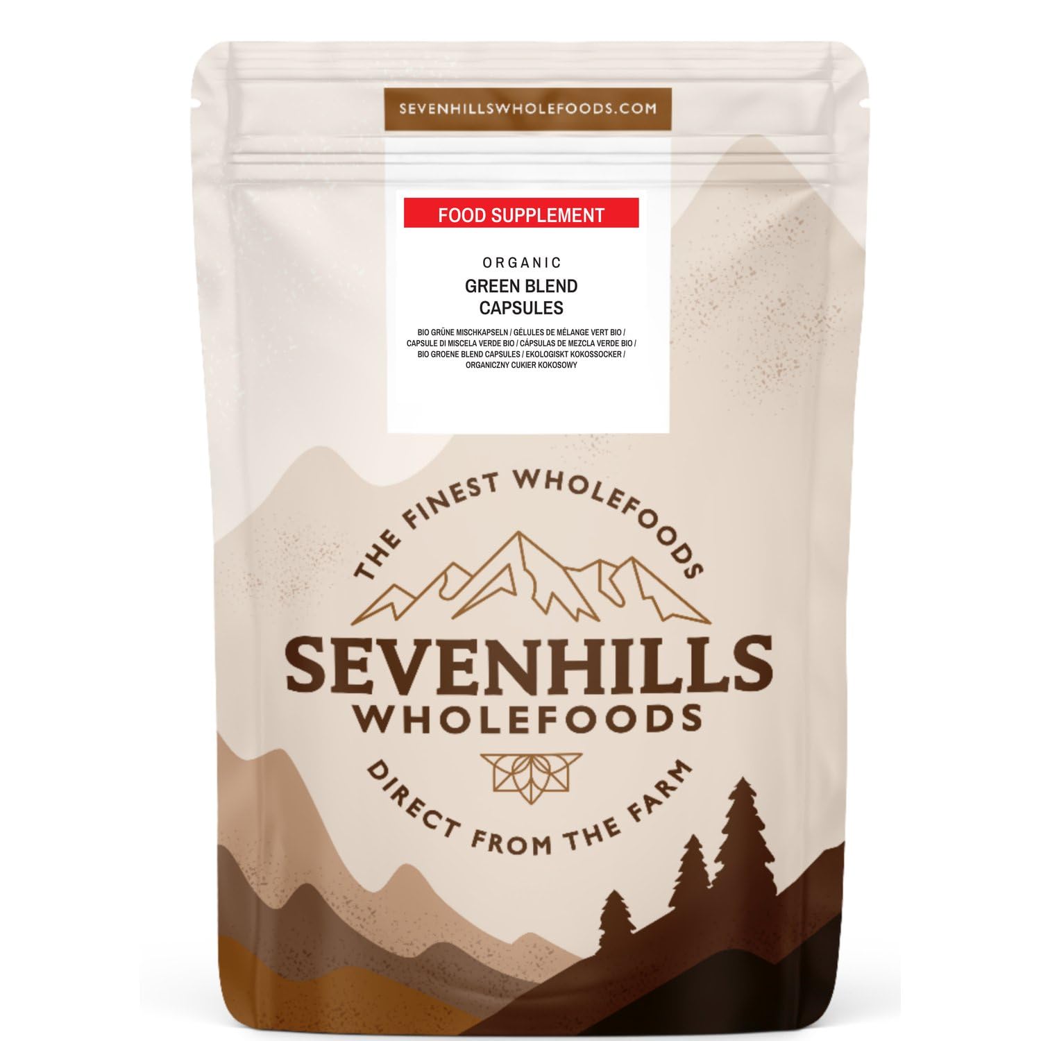 Sevenhills WholefoodsOrganic Super Greens Blend Capsules with Spirulina, Chlorella, Wheatgrass, Barley Grass | Supports Skin, Immunity & Reduce Tiredness | Pack of 180 | Superfood SupplementEU OrganicSoil AssociationSoil AssociationSoil Association