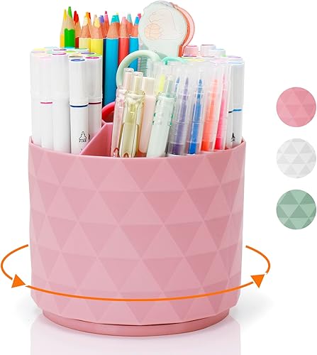 Miniatura 9 de Lindos soportes para lápices para escritorio, soportes giratorios de 360 grados para oficina en casa, organizador de bolígrafos con 5