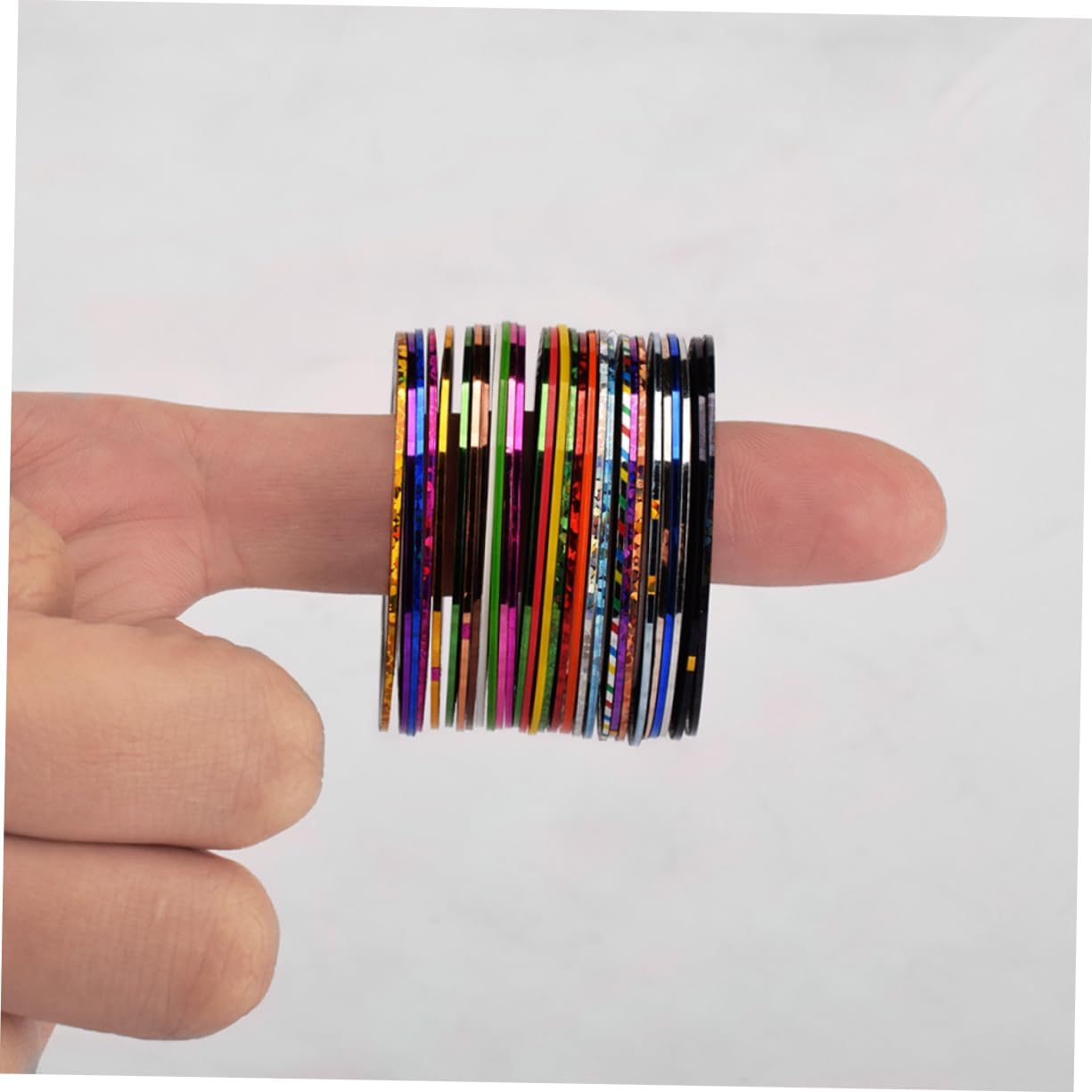 30rolls Nail Art Tape Shining Adhesive Nail Line Stickers for DIY Manicure Suitable for Professional Home Use Colors