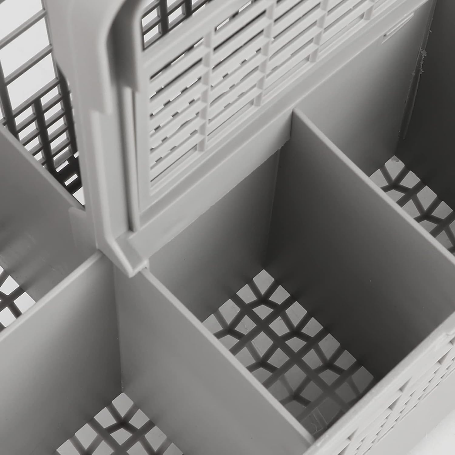 Dishwasher Basket, Plastic Cutlery Basket Utensil Organizer 7 Compartments Silverware Organizer Rack Kitchen Silverware Holder with Handle for Dishwashers