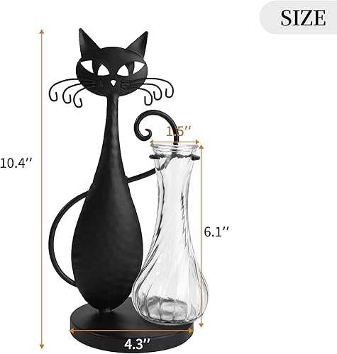 Miniatura 2 de Jardinera de cristal de escritorio de metal para gatos, terrario creativo para plantas, estación de propagación para plantas hidropónicas para el