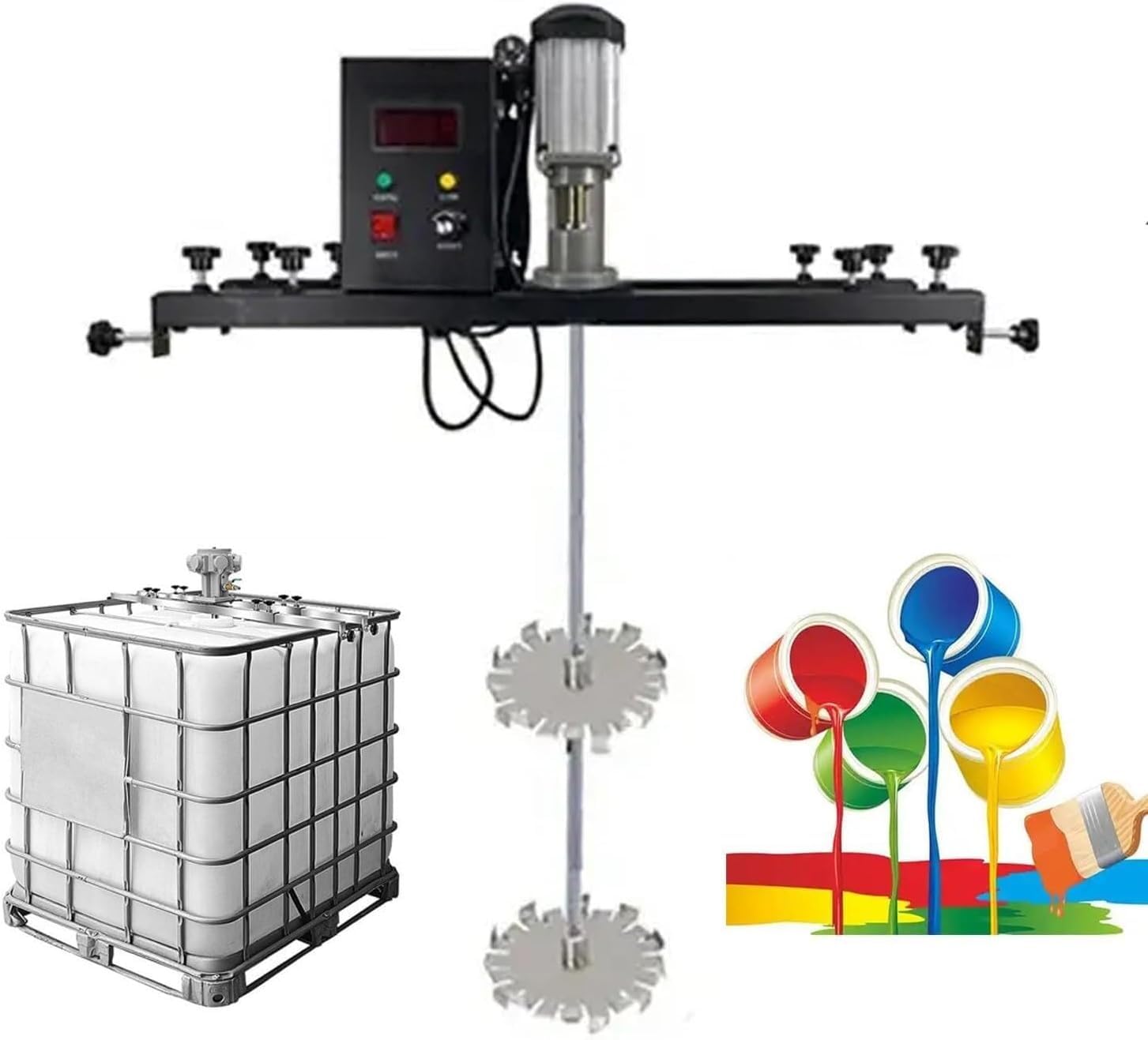 Miscelatore elettrico per vernice con asta in acciaio inossidabile da 900 mm, regolabile 720-1200 mm per vernice, rivestimento, colla, miscelatore serbatoio