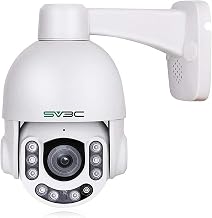 SV3C POE PTZ Security Camera Outdoor 5MP Auto Tracking 5X Optical Zoom Floodlight Color Night Vision IP Camera, 2-Way Audio, Metal Shell, RTSP, FTP, SD Card Record, PC, APP, Onvif Conformant, Wired