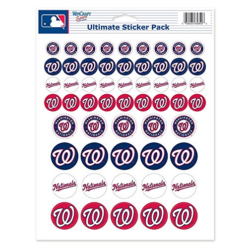 WinCraft MLB Washington Nationals Vinyl Sticker Sheet, 8.5