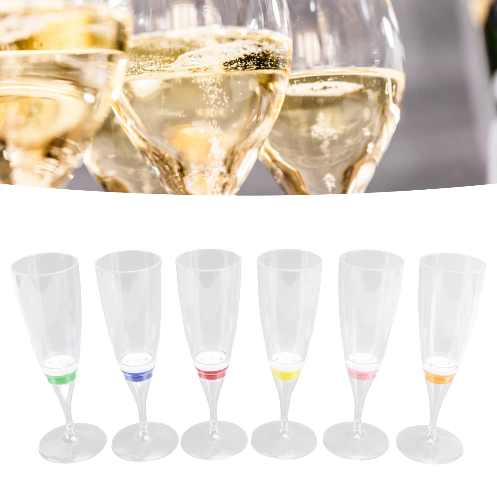 6 Pièces Verre à Cocktail LED Lumineux Gobelet à Boissons, 24 Heures d'Autonomie, pour KTV Événements